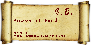 Viszkocsil Bennó névjegykártya